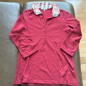 Burberry 3/4 sleeves fitted polo